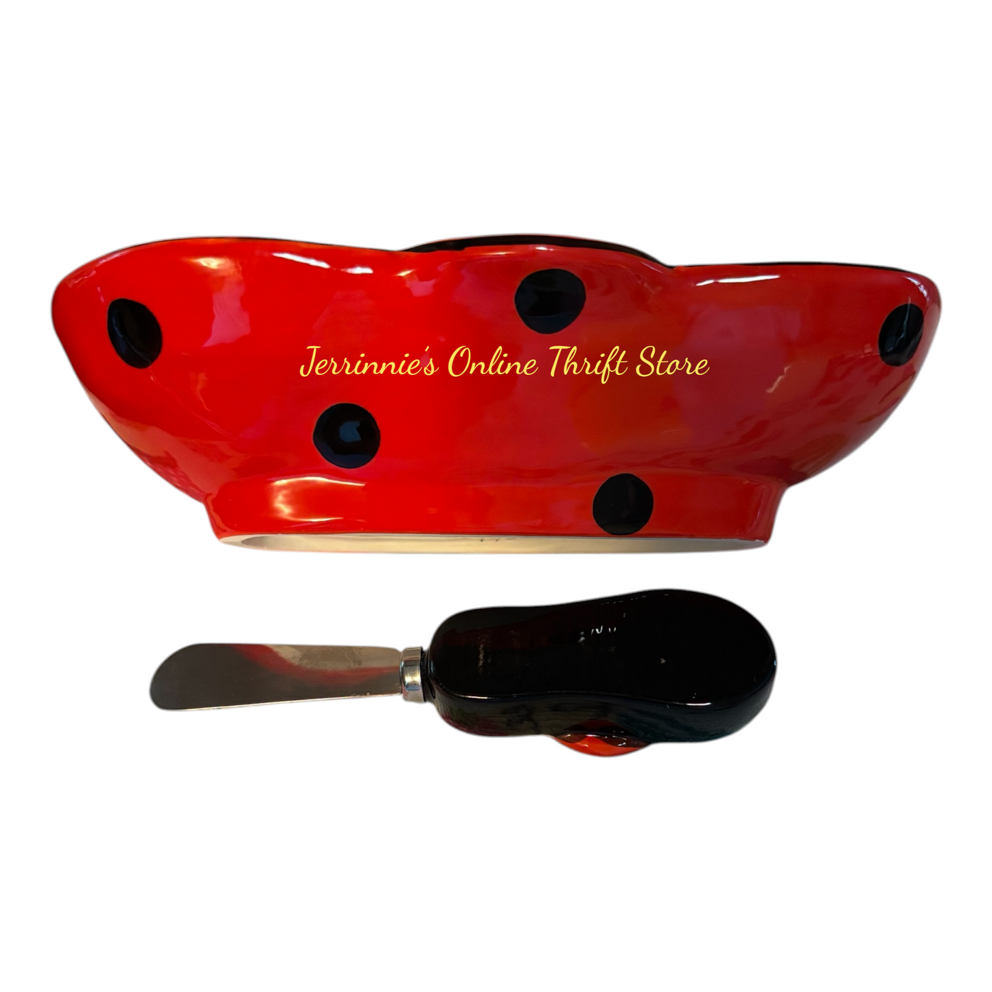 MSC Ceramic Flip Flop Dip Bowl with Utensil