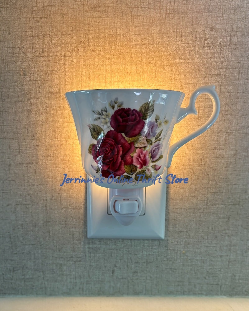 Bone Ash Victorian Night Light Tea Cup