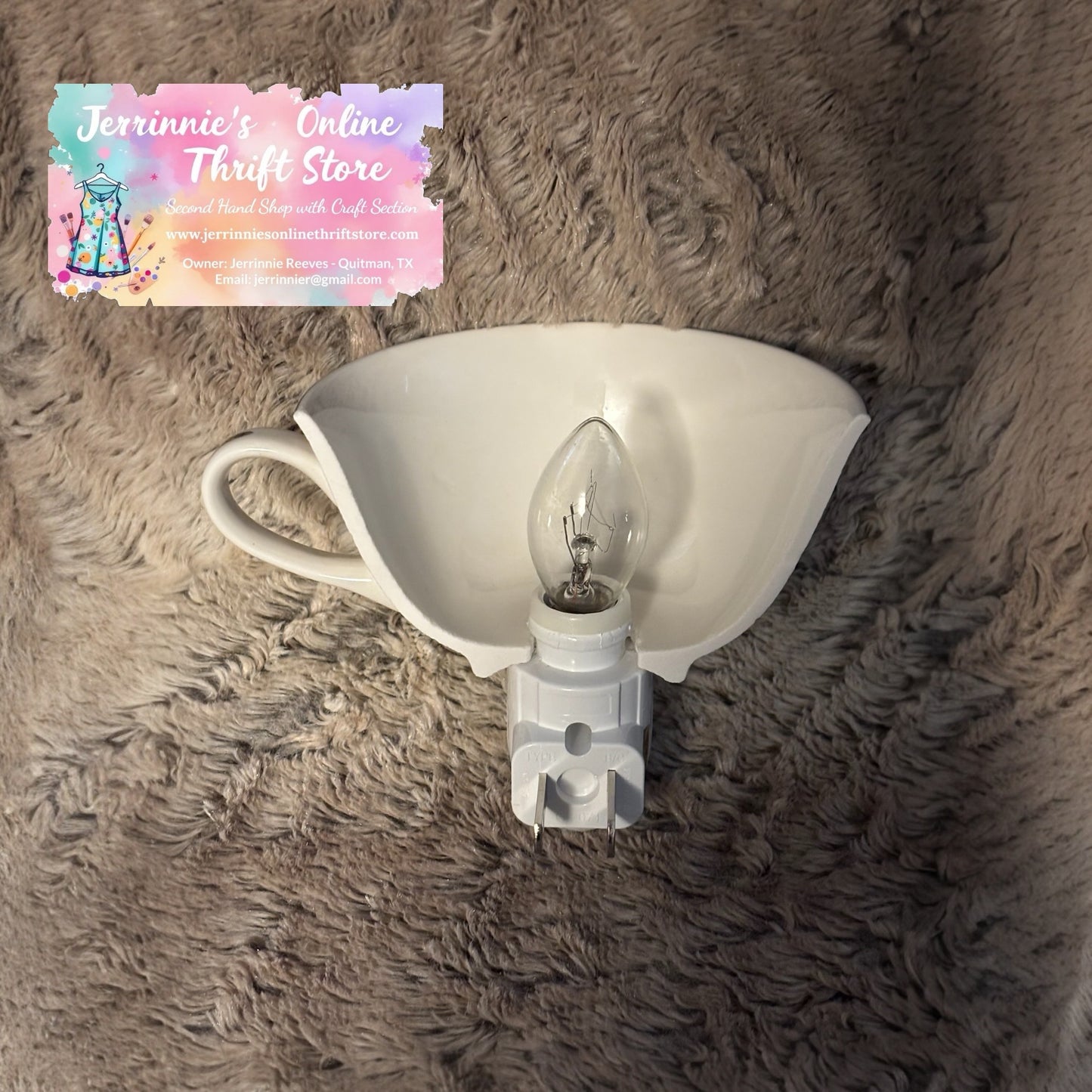 Vintage Pink Rose Handcrafted Night Light Tea Cup