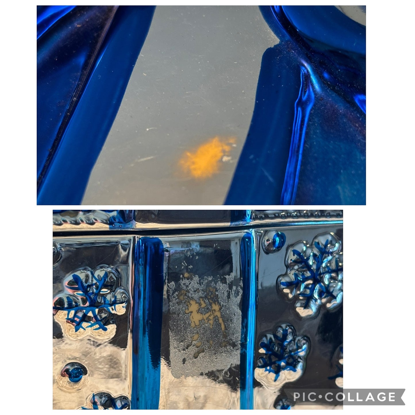 David's Cookies Blue Silver Cookie Jar