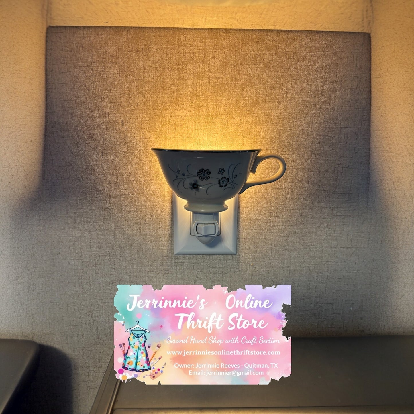 Vintage Taylor Smith Silver Tea Cup Night Light