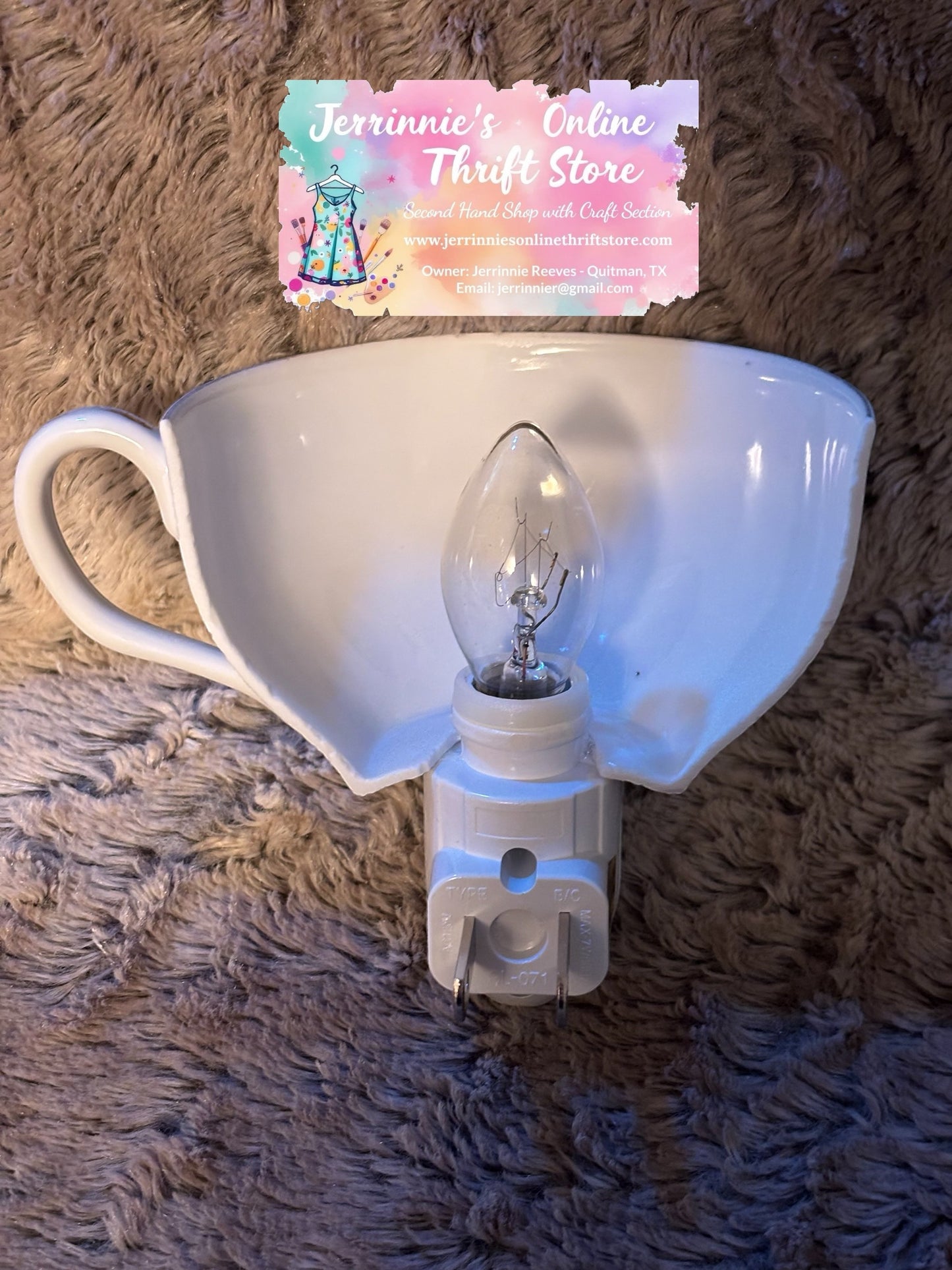 Vintage Noritake Azalea Pattern Handcrafted Tea Cup Night Light