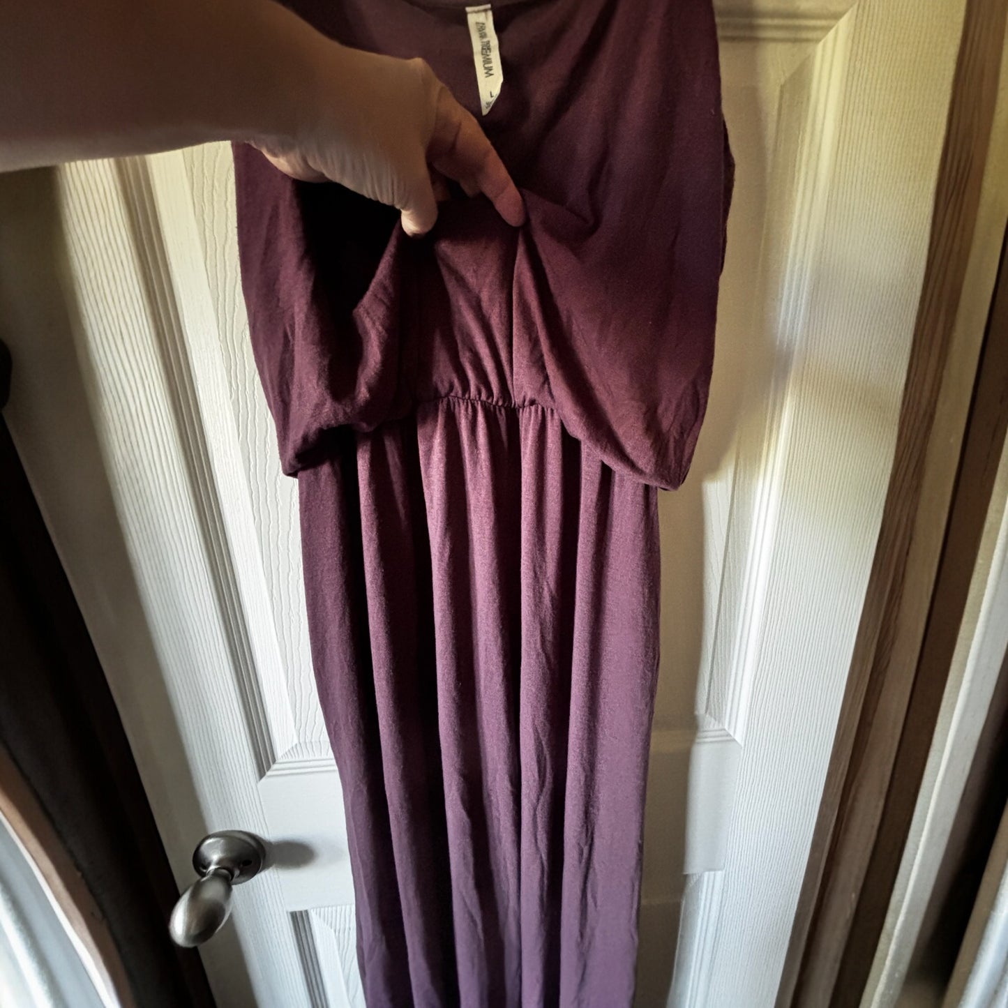 Zenana Premium Plum Elastic Waist Sleeveless Maxi Dress – Size L