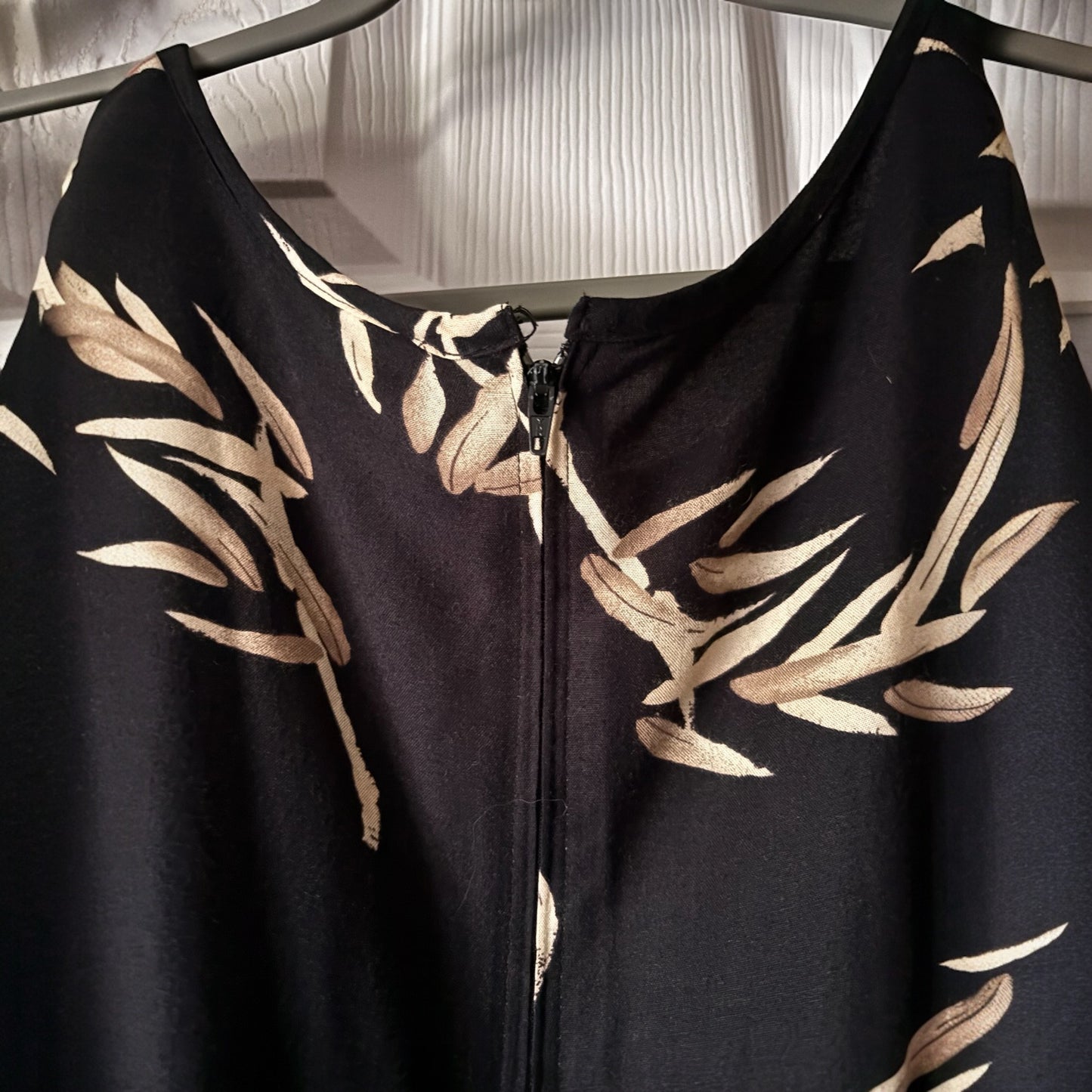Stonebridge Black Leaf Print Maxi Dress | Size 16