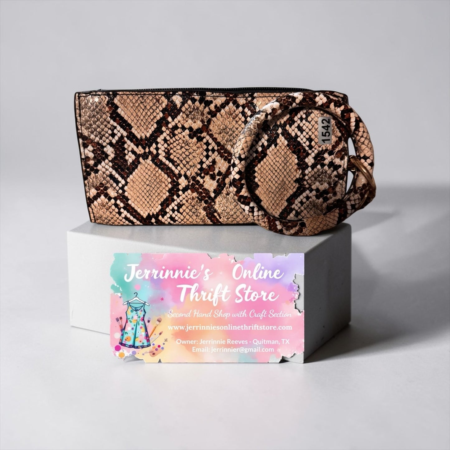 Snakeskin Wristlet Wallet Zipper New No Tag