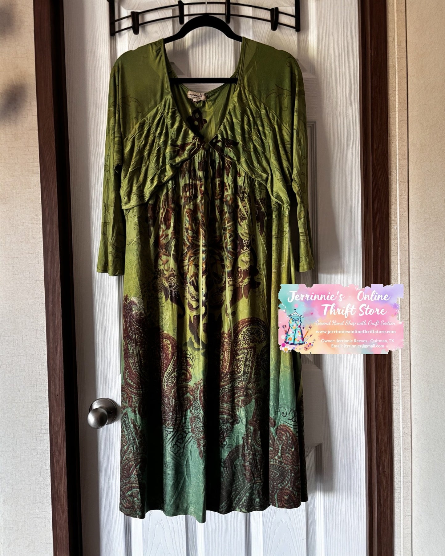One World Paisley Print Dress XL