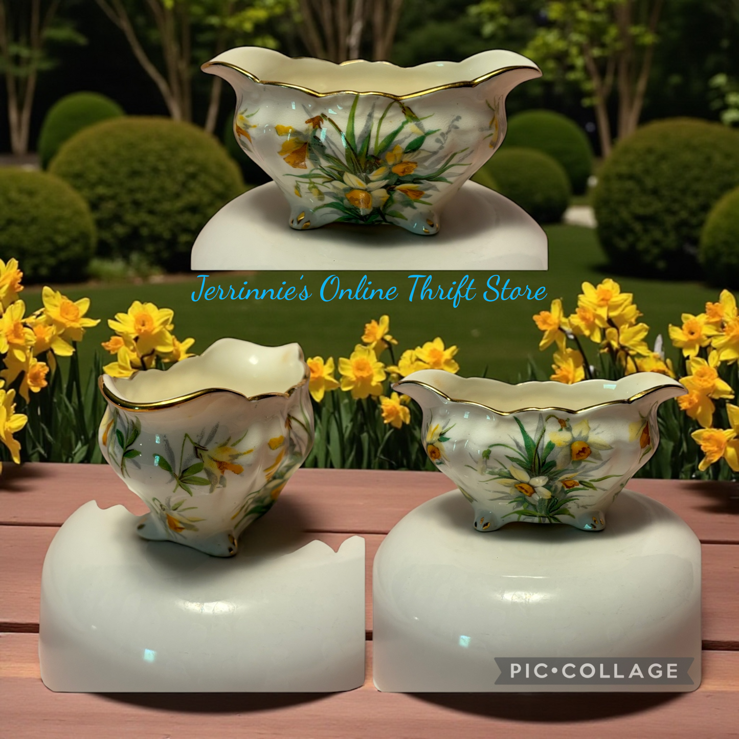Hammersley Daffodil Pattern Sugar & Creamer Set