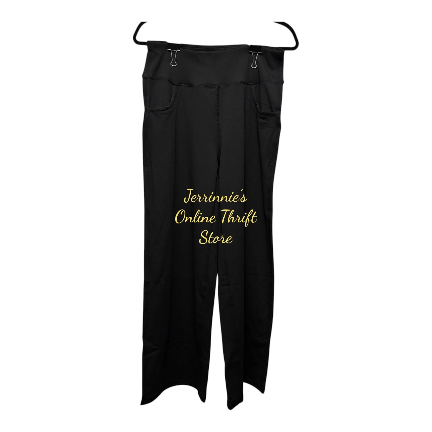 ESOFT Women's Small Active High-Rise Wide Leg Pants Yoga Pockets Black