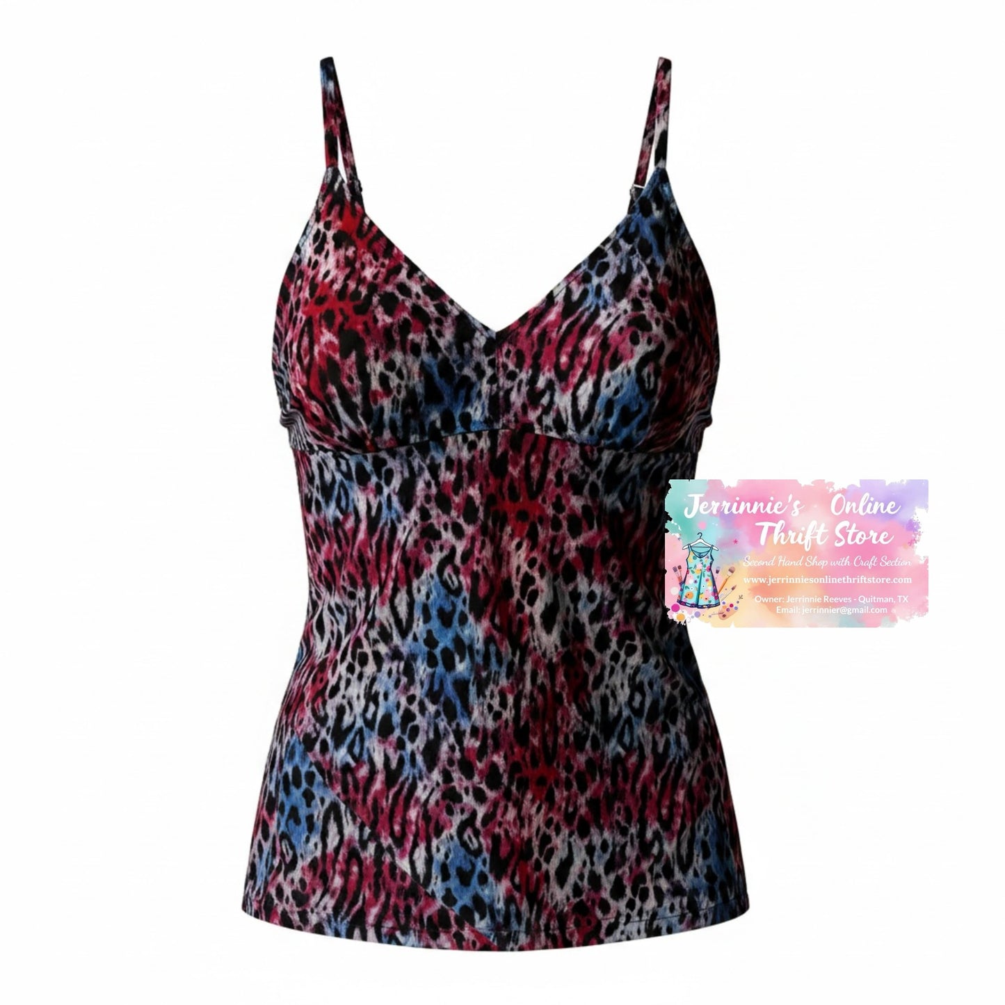 Animal Print Spaghetti Strap Cami Top – Multi-Color