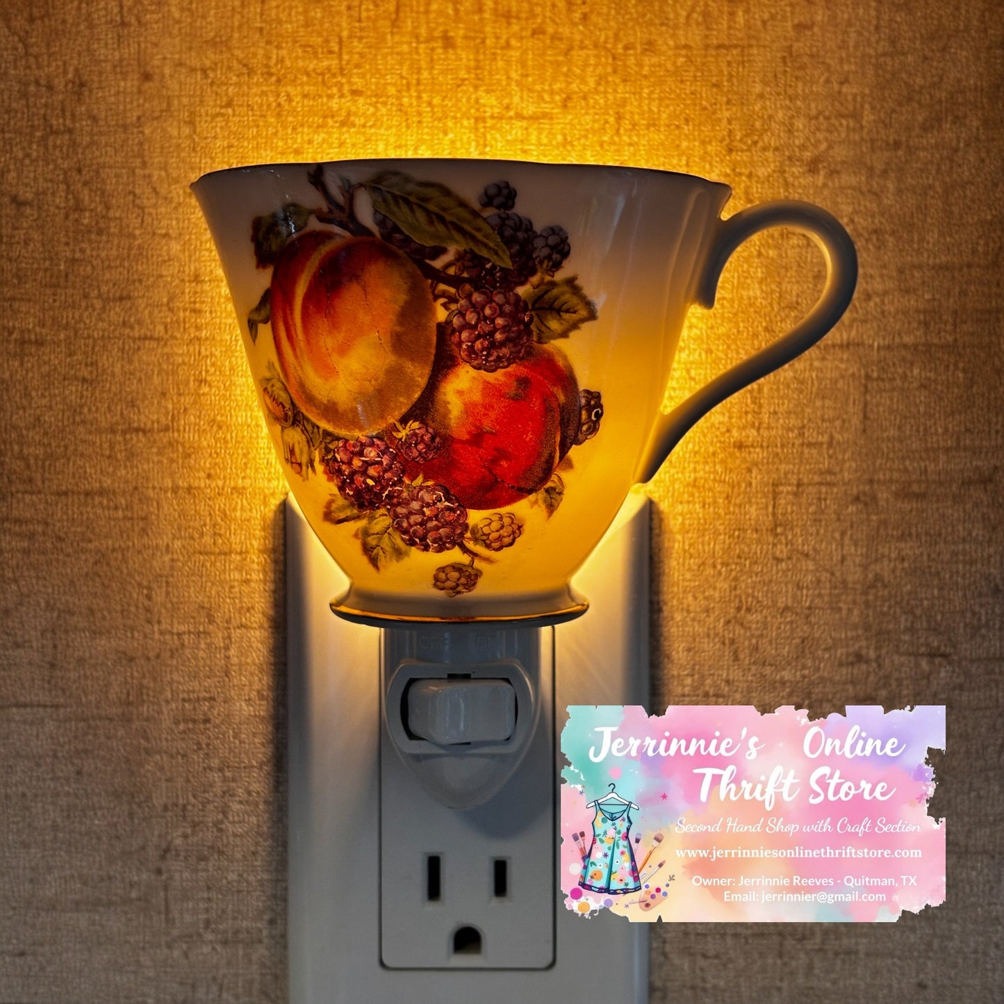Vintage Bavarian Handcrafted Teacup Night Light