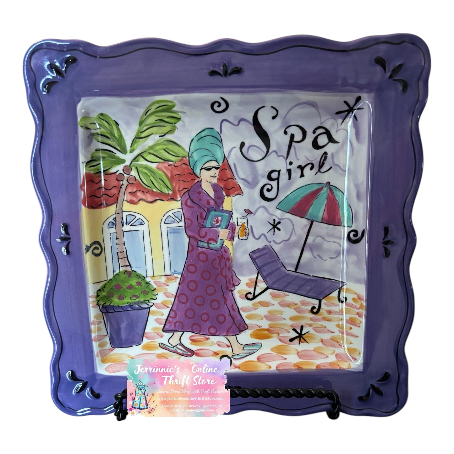 Certified International "Spa Girl" Decorative Plate by Jennifer Brinley – 10x10
