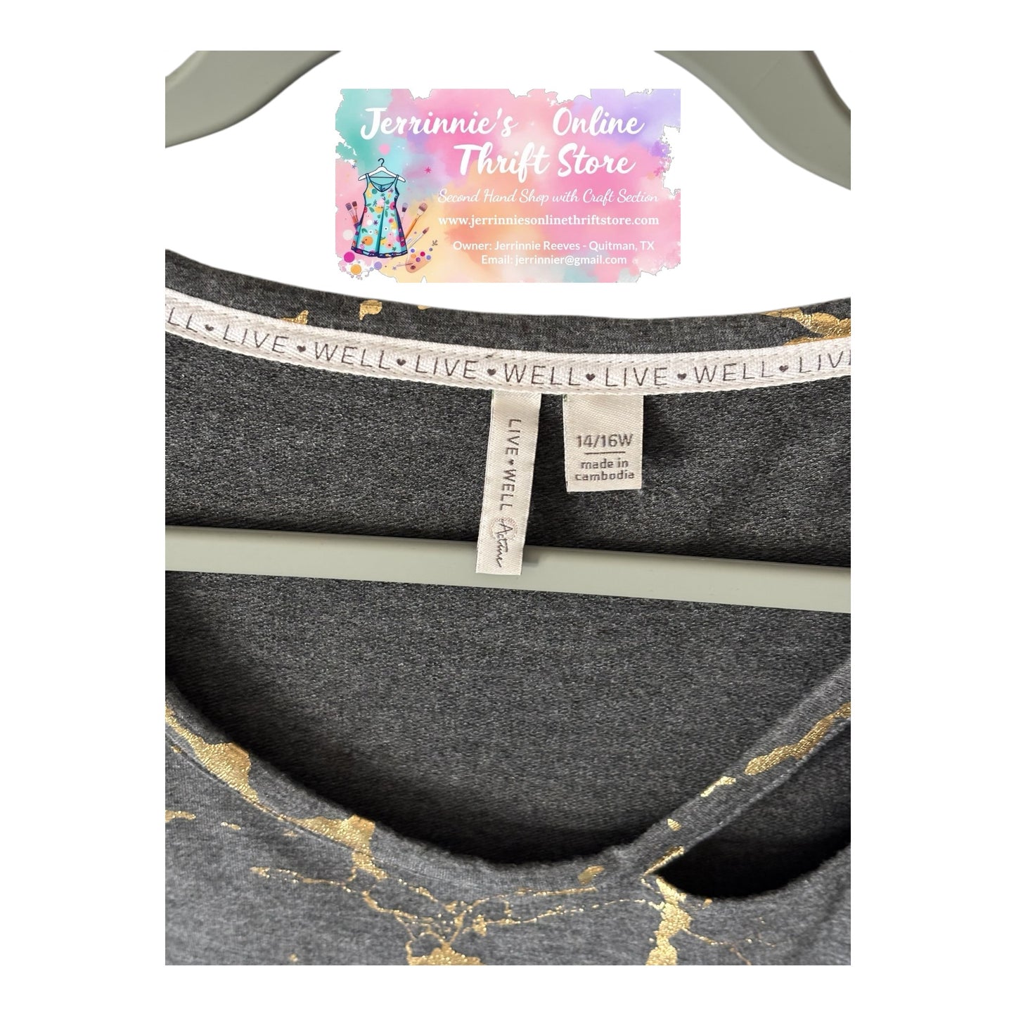 Cato Live Well Active Top W/Gold