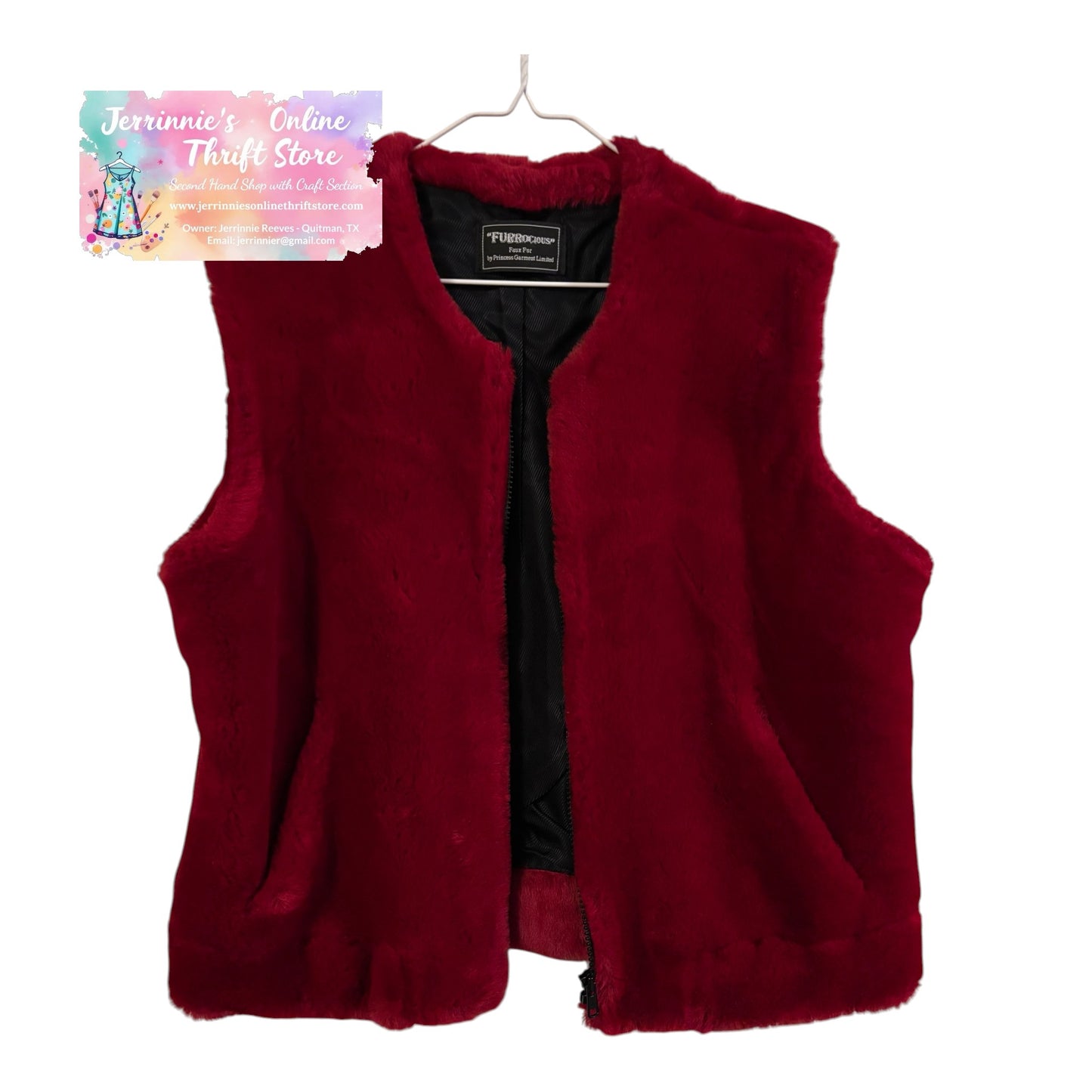 Furrocious Faux Fur By Princess Garment Limited Red Vest