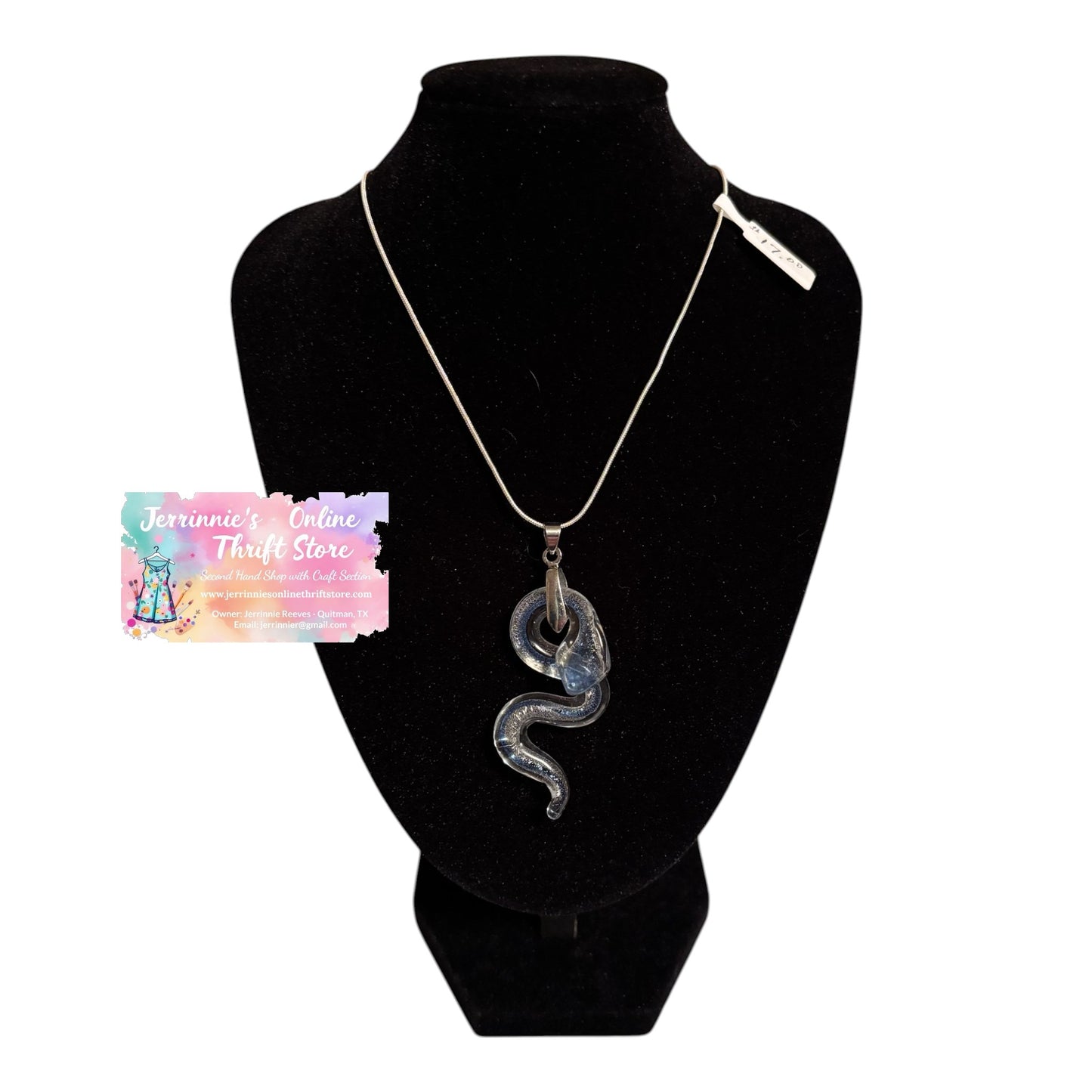 Snake Blown Glass Pendant