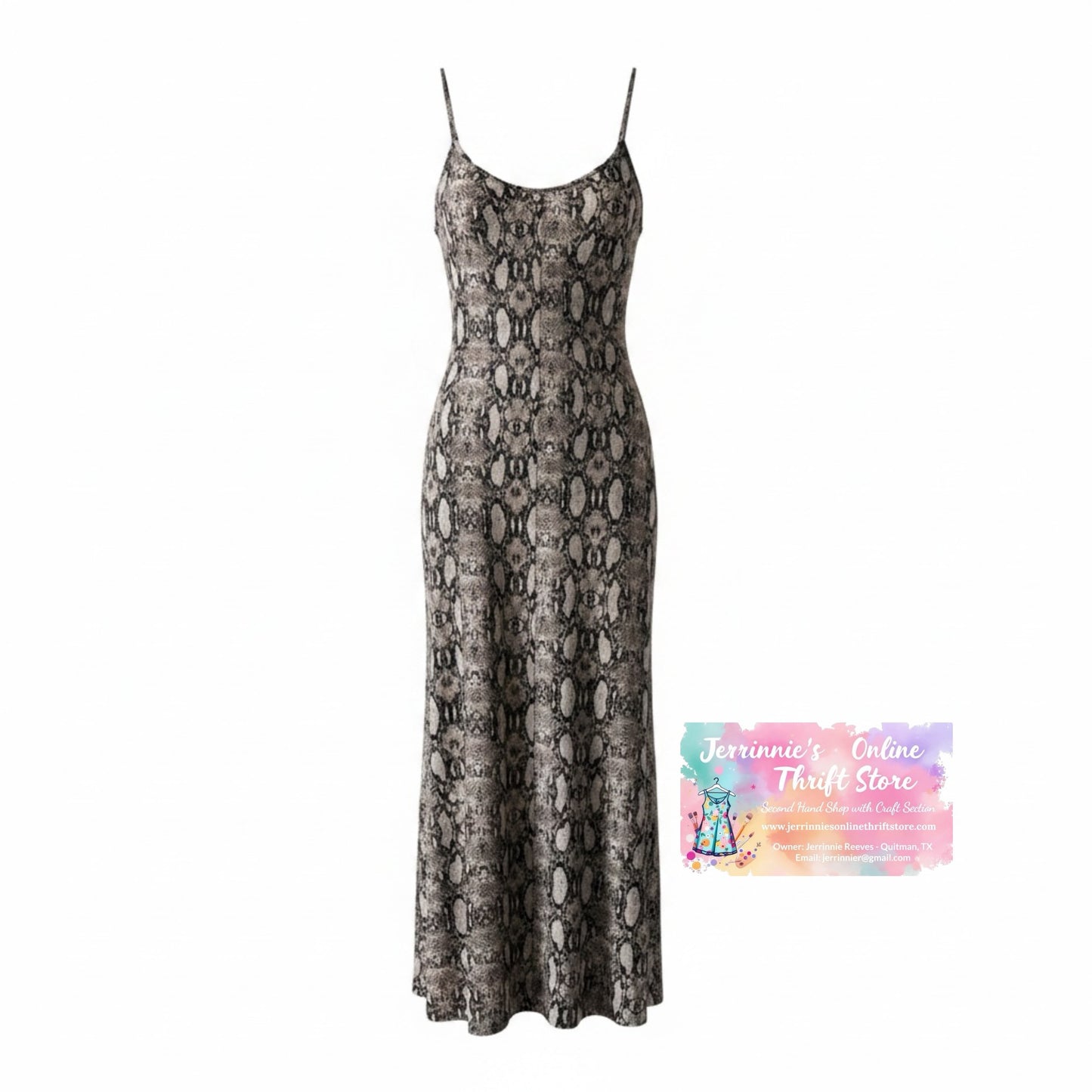 Snakeskin Print Maxi Slip Dress - 3XL