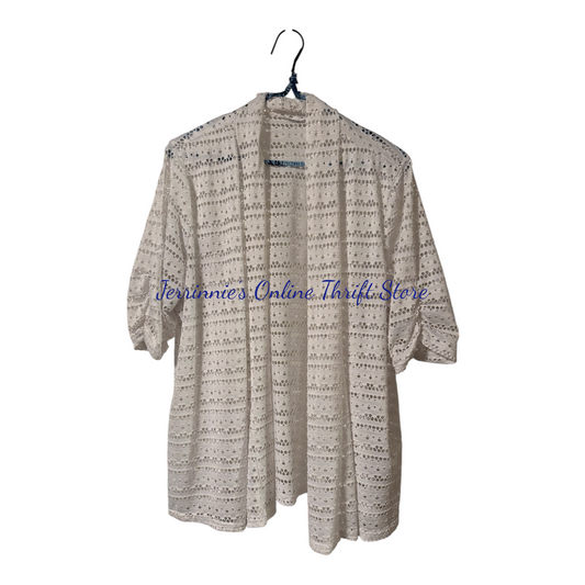 Open Front Knit Cardigan White