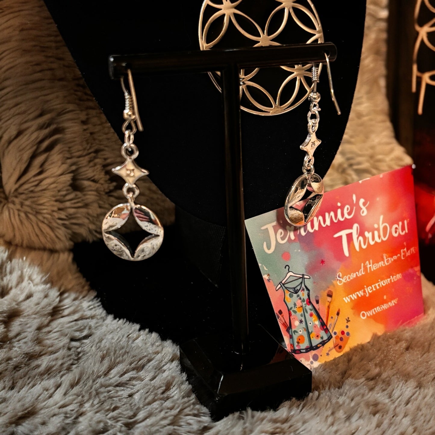 Double stranded Necklace and Reversible Pendant Earring Set