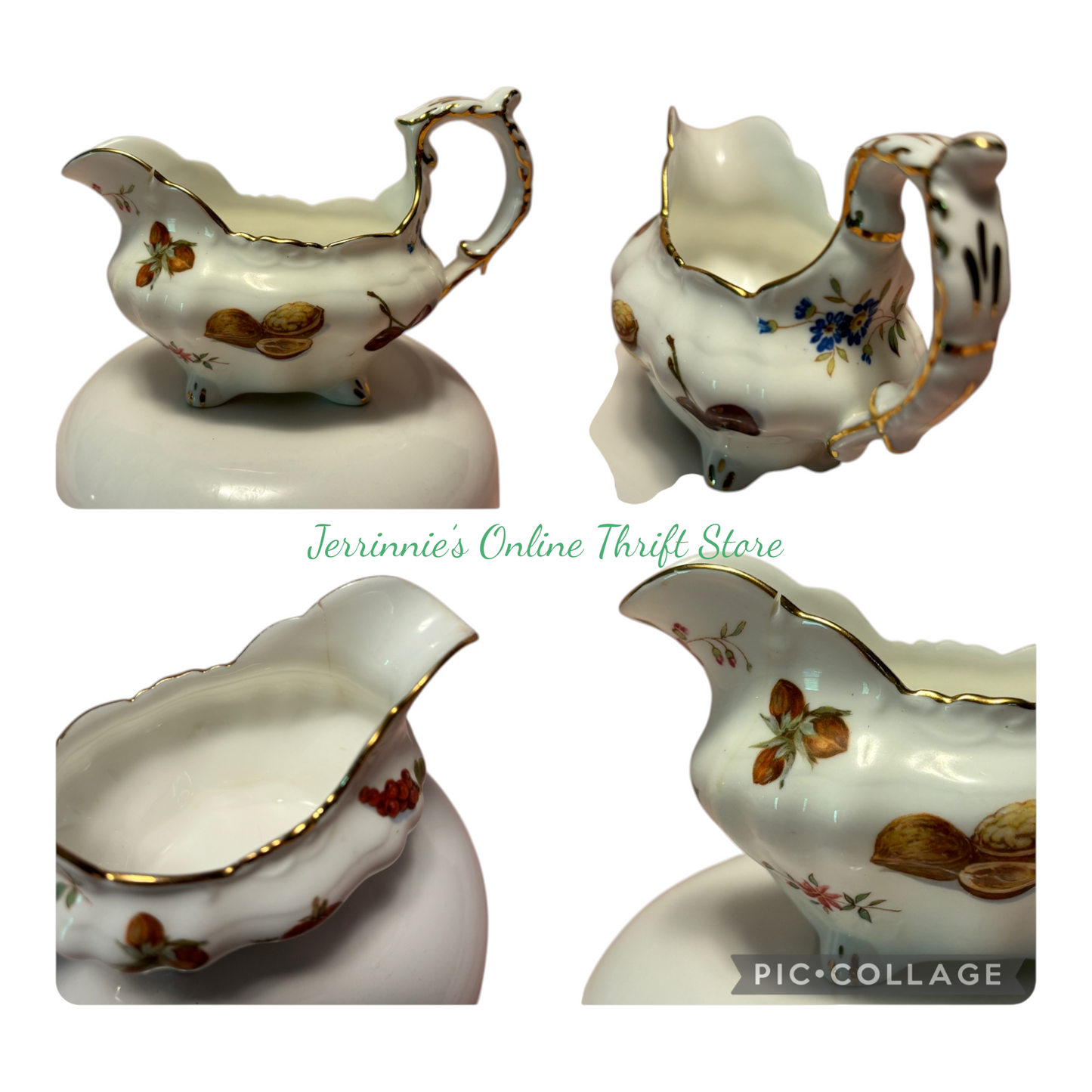 Hammersley Creamer With Fruit and Nut Pattern