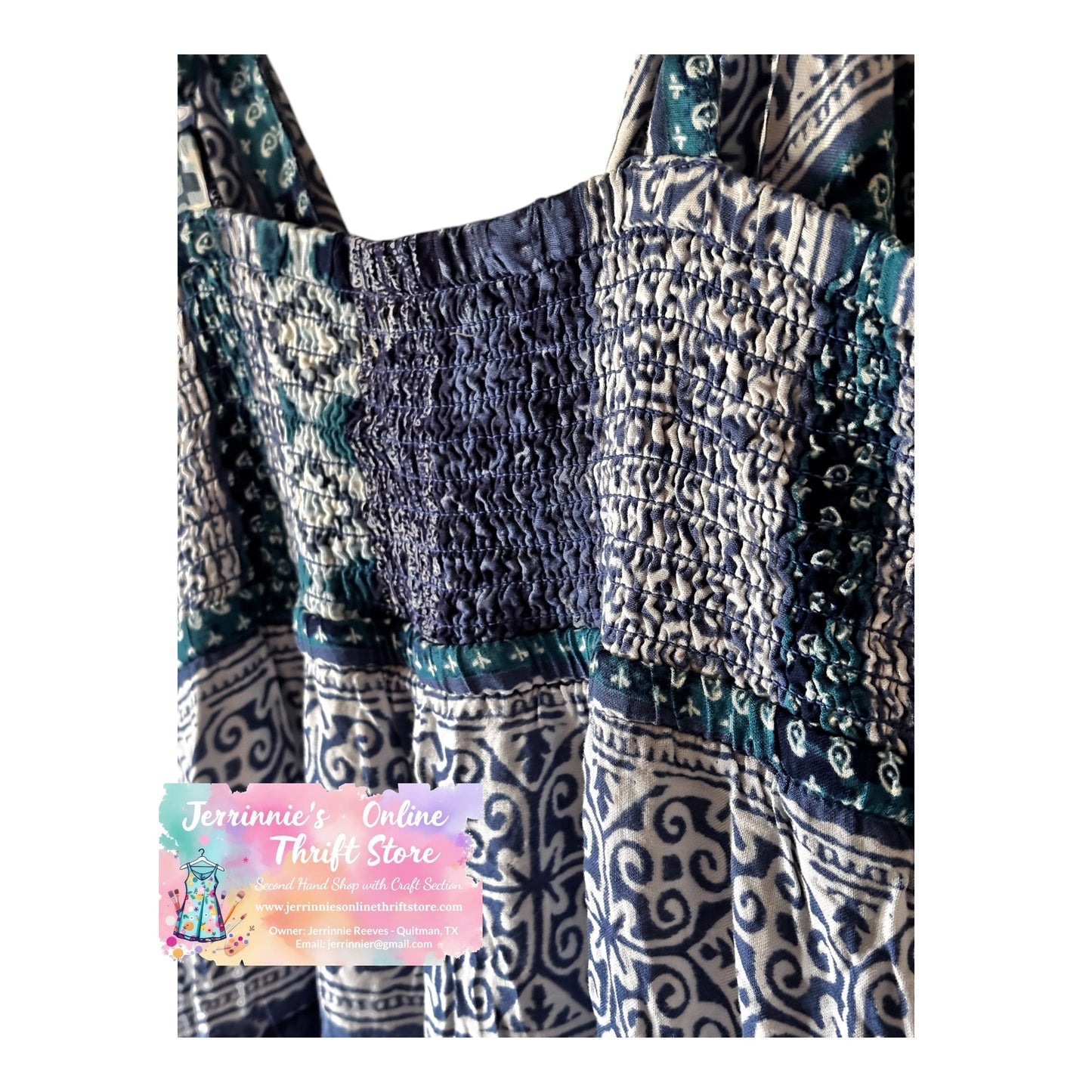 Faded Glory Blue Boho Maxi Dress | Size M (8-10)