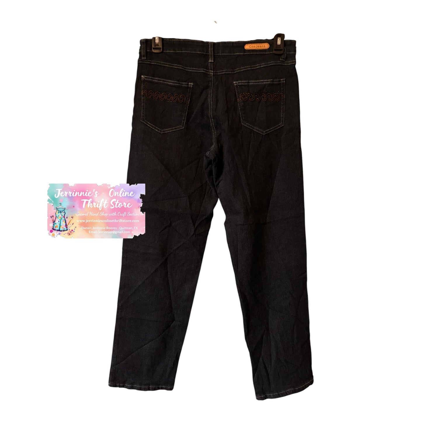 Cos Jeans Dark Wash Embroidered Pocket Jeans – Size 10P