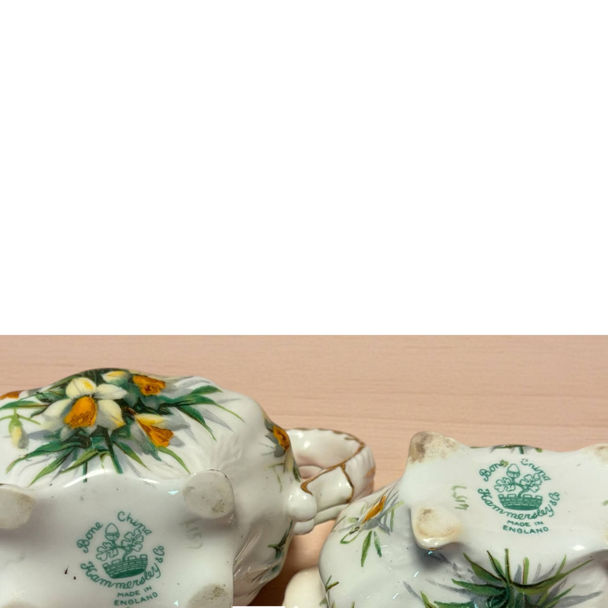 Hammersley Daffodil Pattern Sugar & Creamer Set