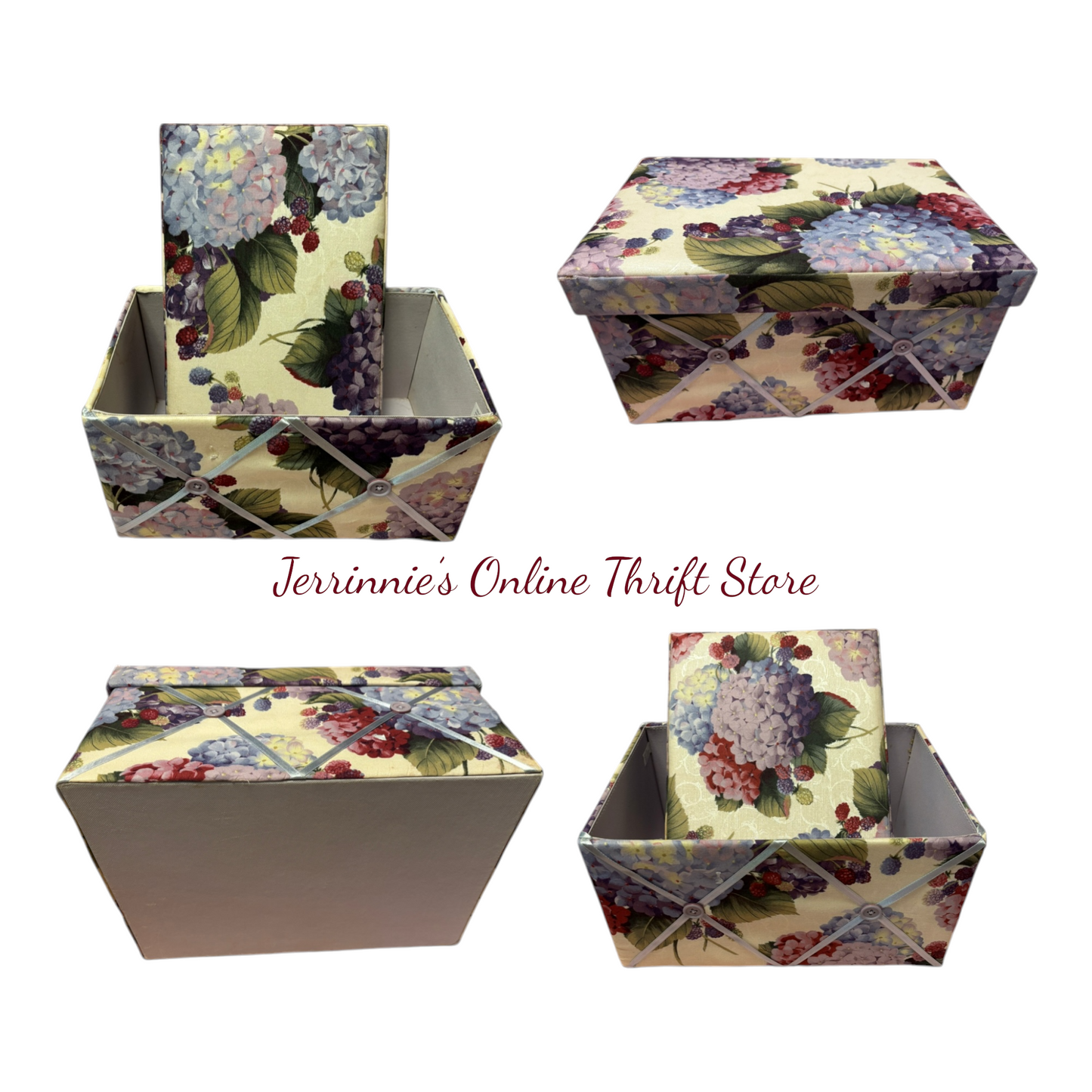 Vintage Fabric-Covered Storage Boxes