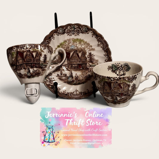 Johnson Brothers Heritage Hall Teacup Night Light & Saucer Set