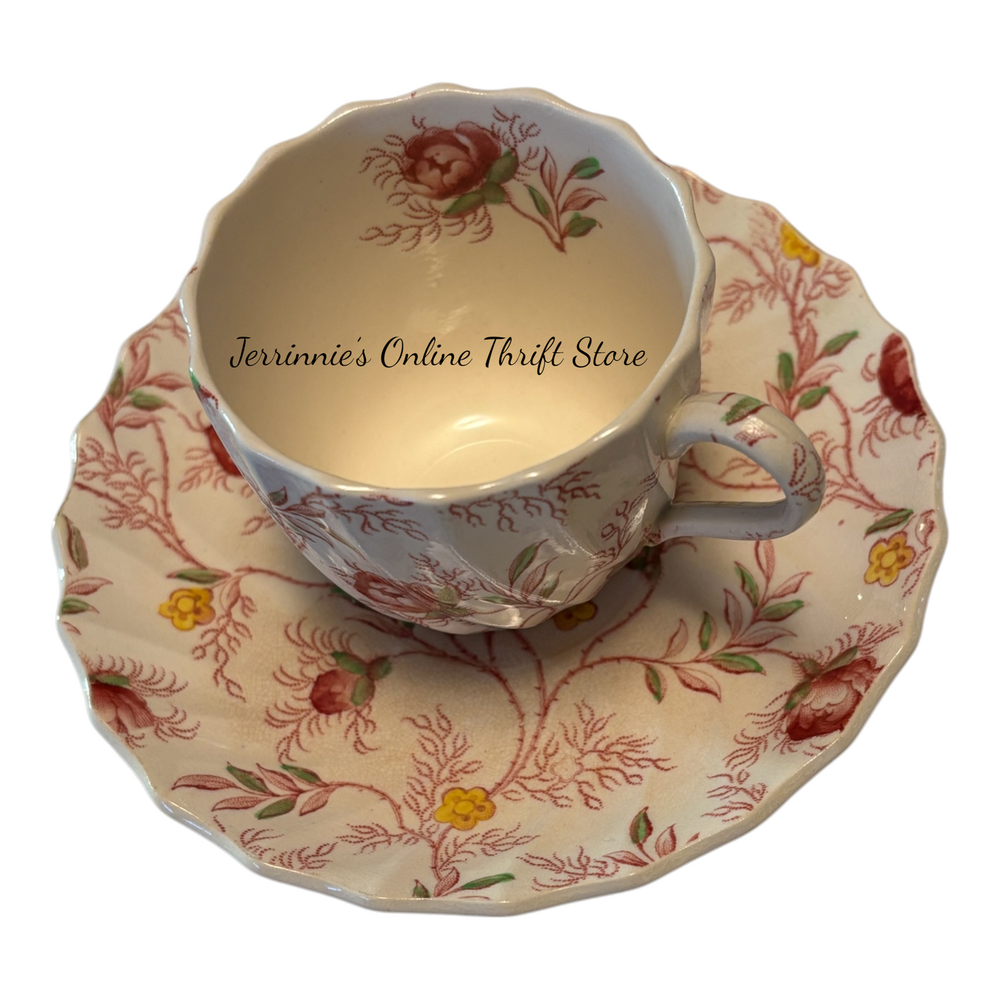 Vintage Spode Copeland Rosebud Chintz Teacup and Saucer set