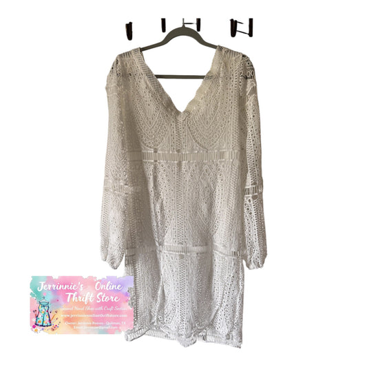 White Lace Dress V Neck and Back