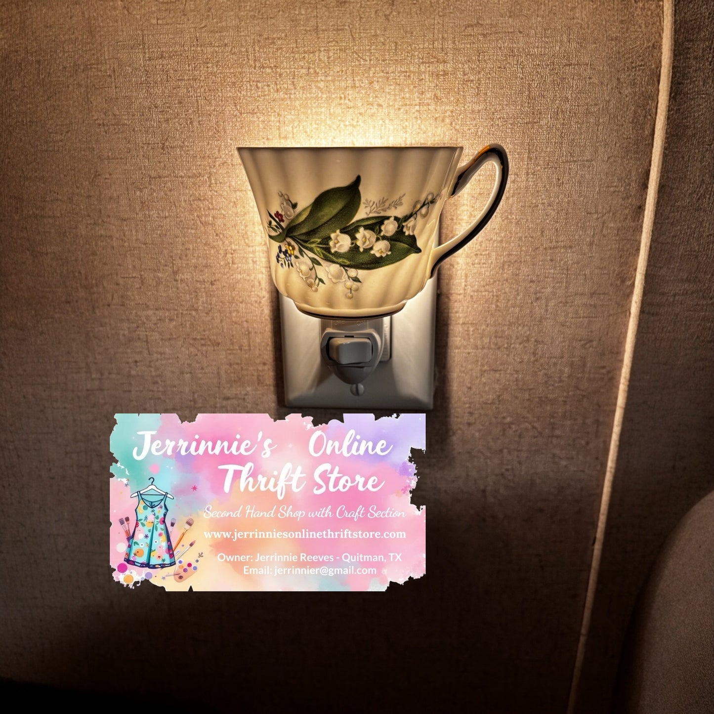 Royal Sutherland Bone China Lily of the Valley Teacup Night Light