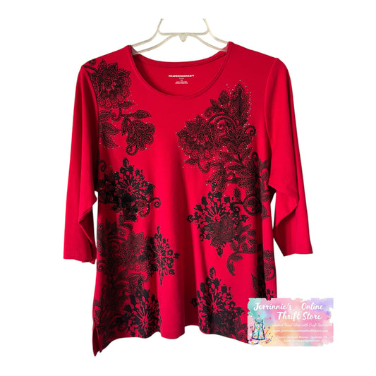 Allison Daley Women's Red Blouse Size 1X Plus