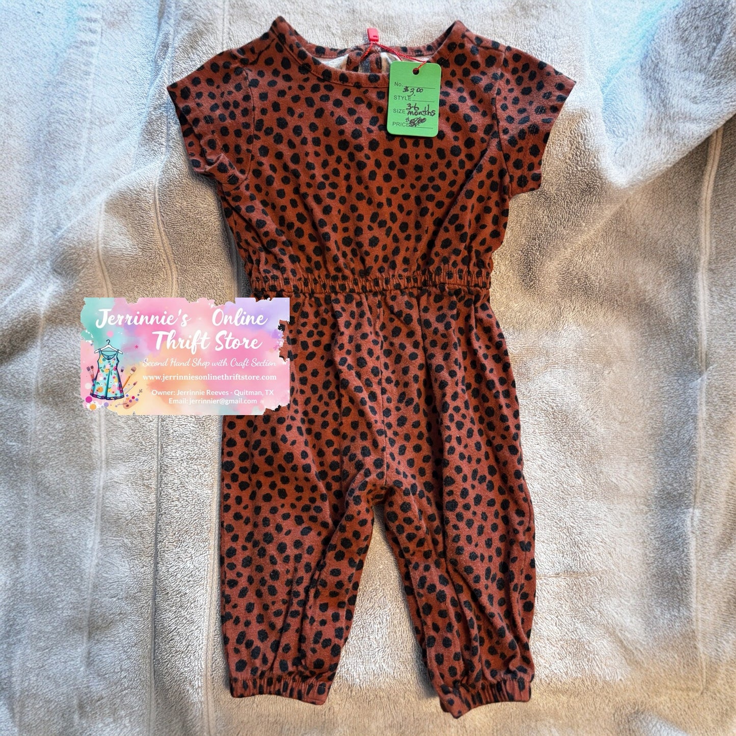Old Navy Cheetah Print Jumpsuit 3-6M