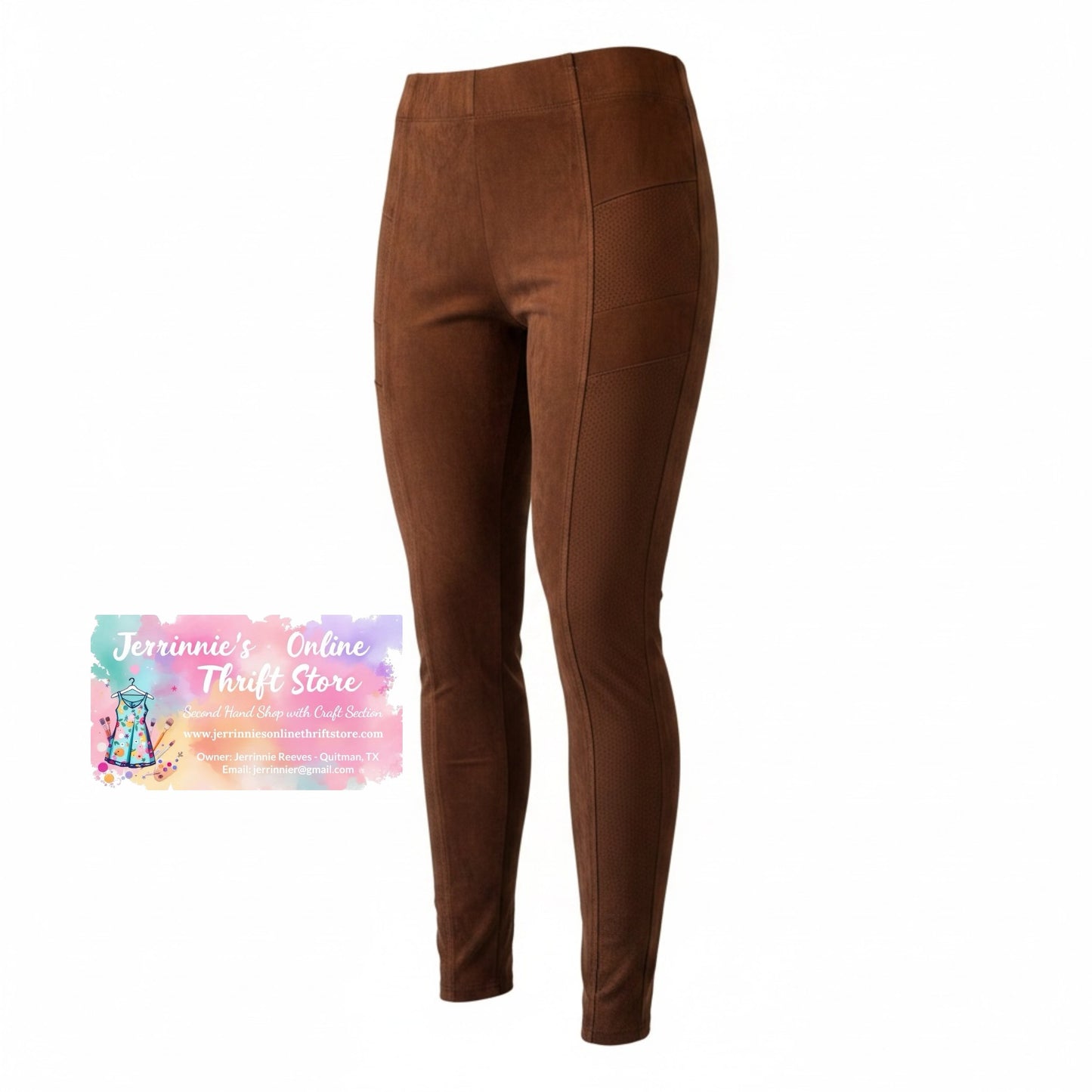 Democracy Faux Suede Perforated Leggings – Size 12