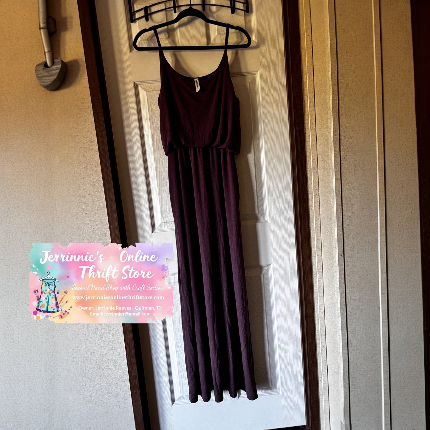 Zenana Premium Plum Elastic Waist Sleeveless Maxi Dress – Size L