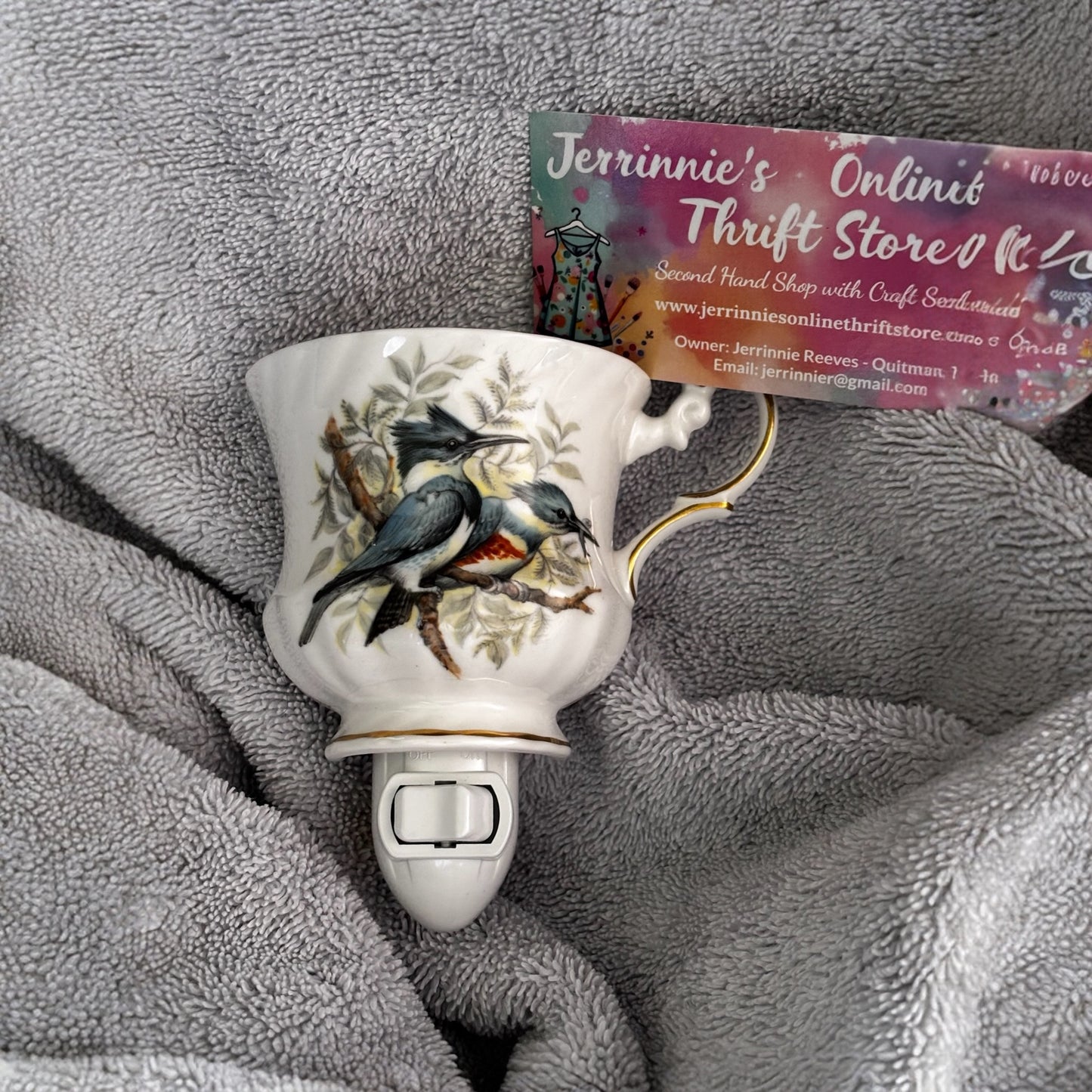 Rosina Queens Kingfisher Tea Cup Night Light