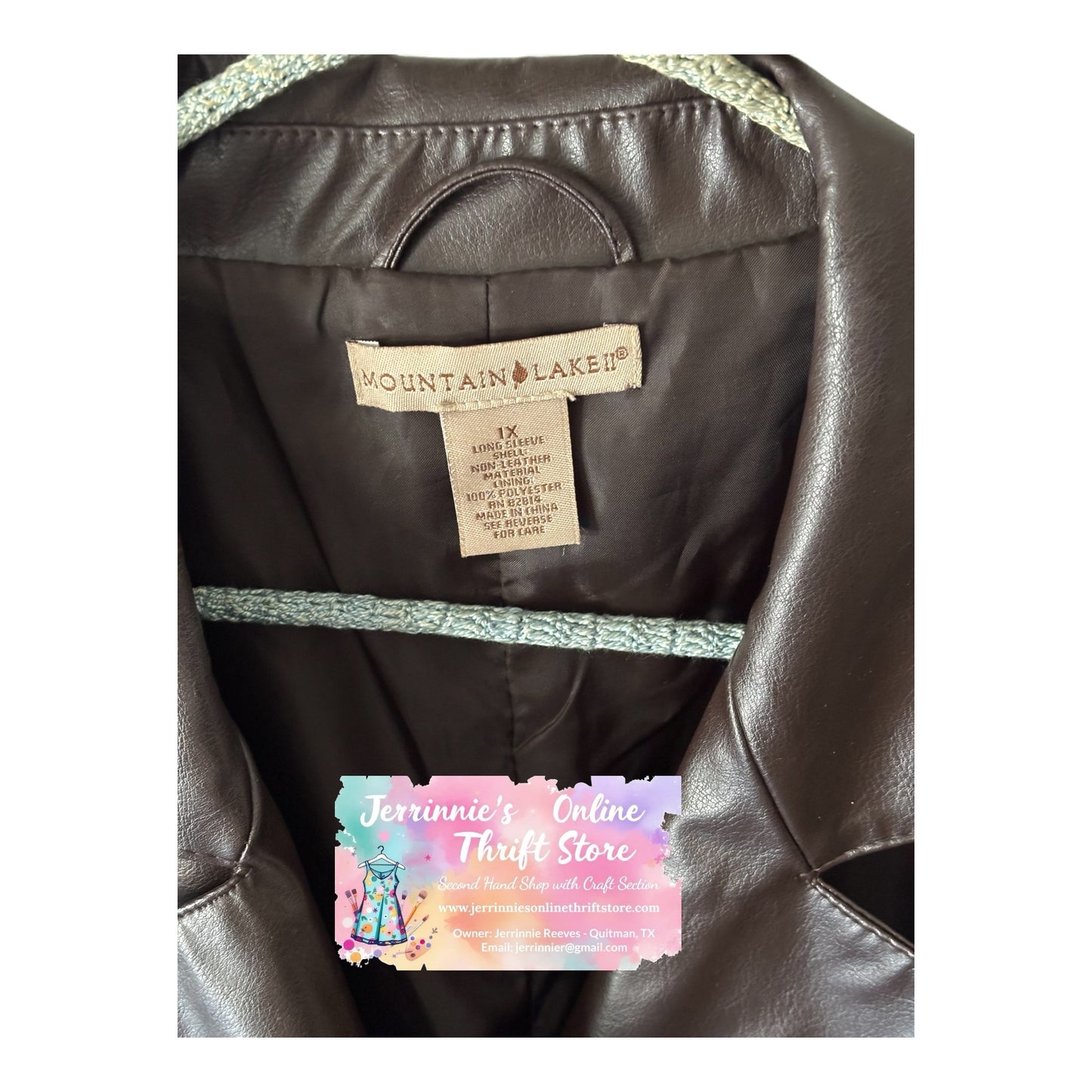 Mountain Lakes II Faux Leather Jacket 1X