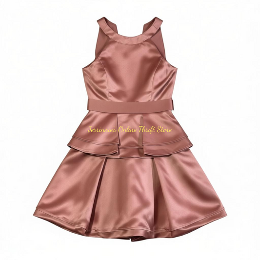BXZ Pink Satin Haltered Dress