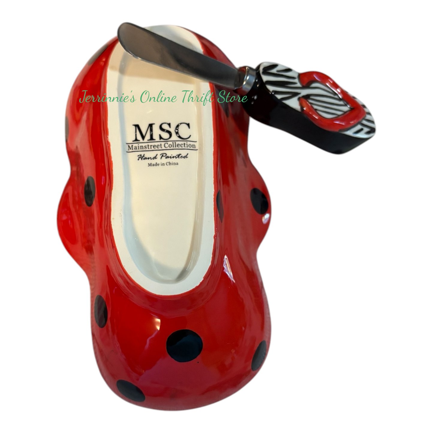 MSC Ceramic Flip Flop Dip Bowl with Utensil