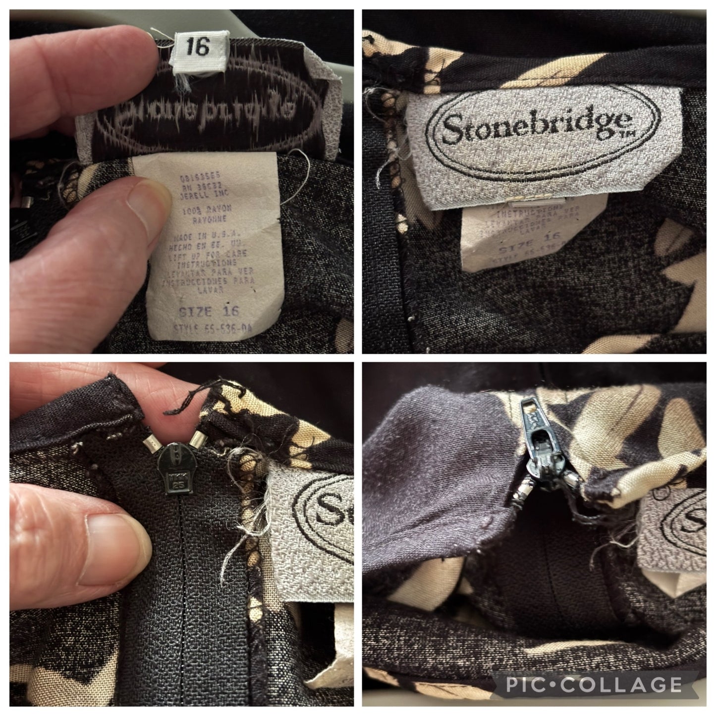 Stonebridge Black Leaf Print Maxi Dress | Size 16
