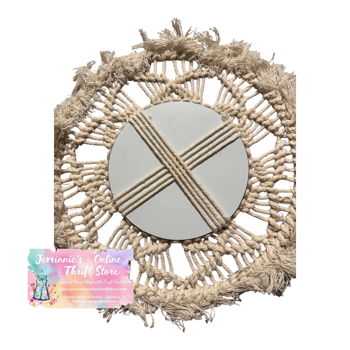 Mkono Macrame Magazine Rack and Two Mirror's
