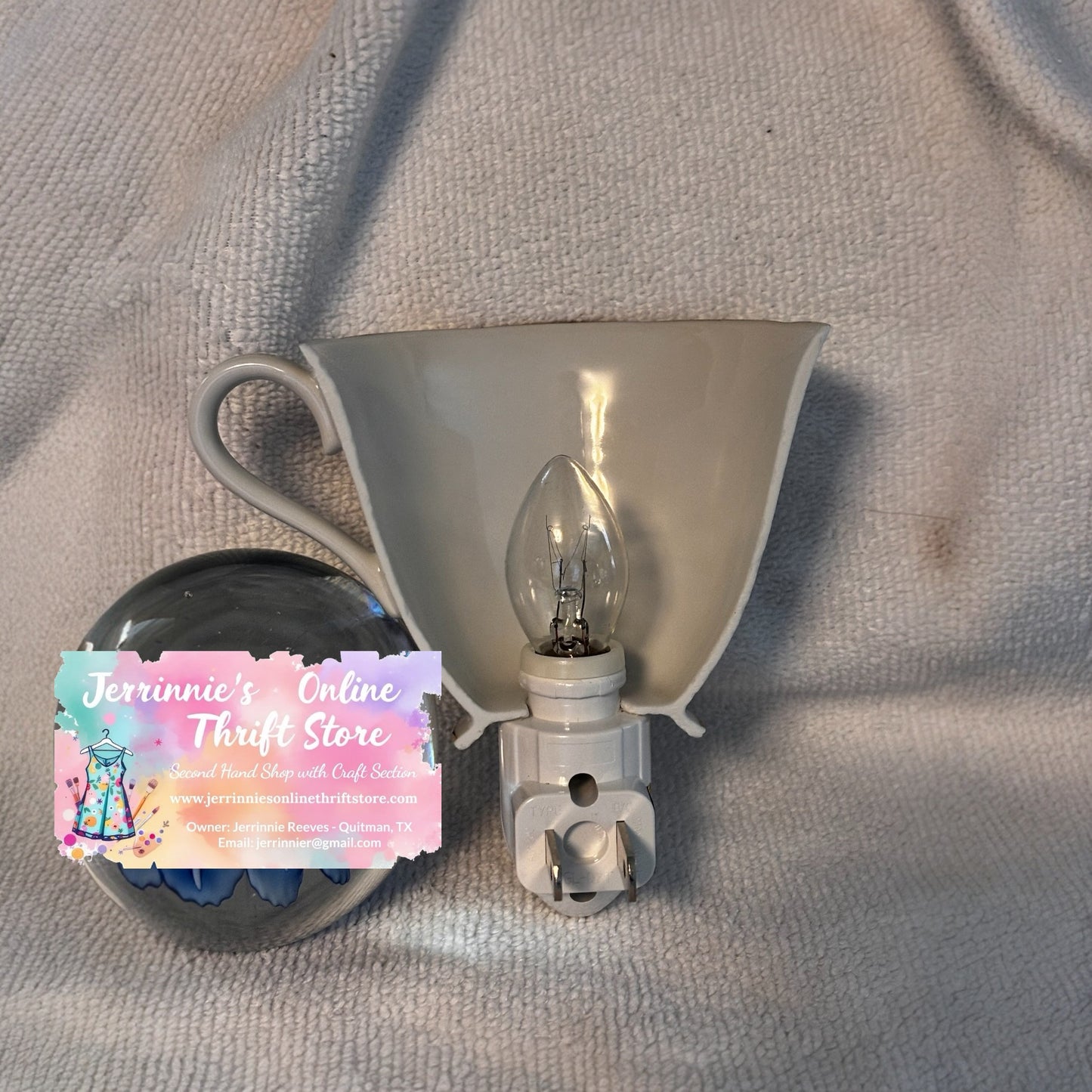 Vintage Bavarian Pear Handcrafted Teacup Night Light
