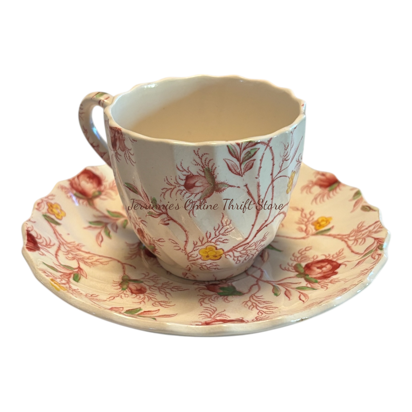 Vintage Spode Copeland Rosebud Chintz Teacup and Saucer set