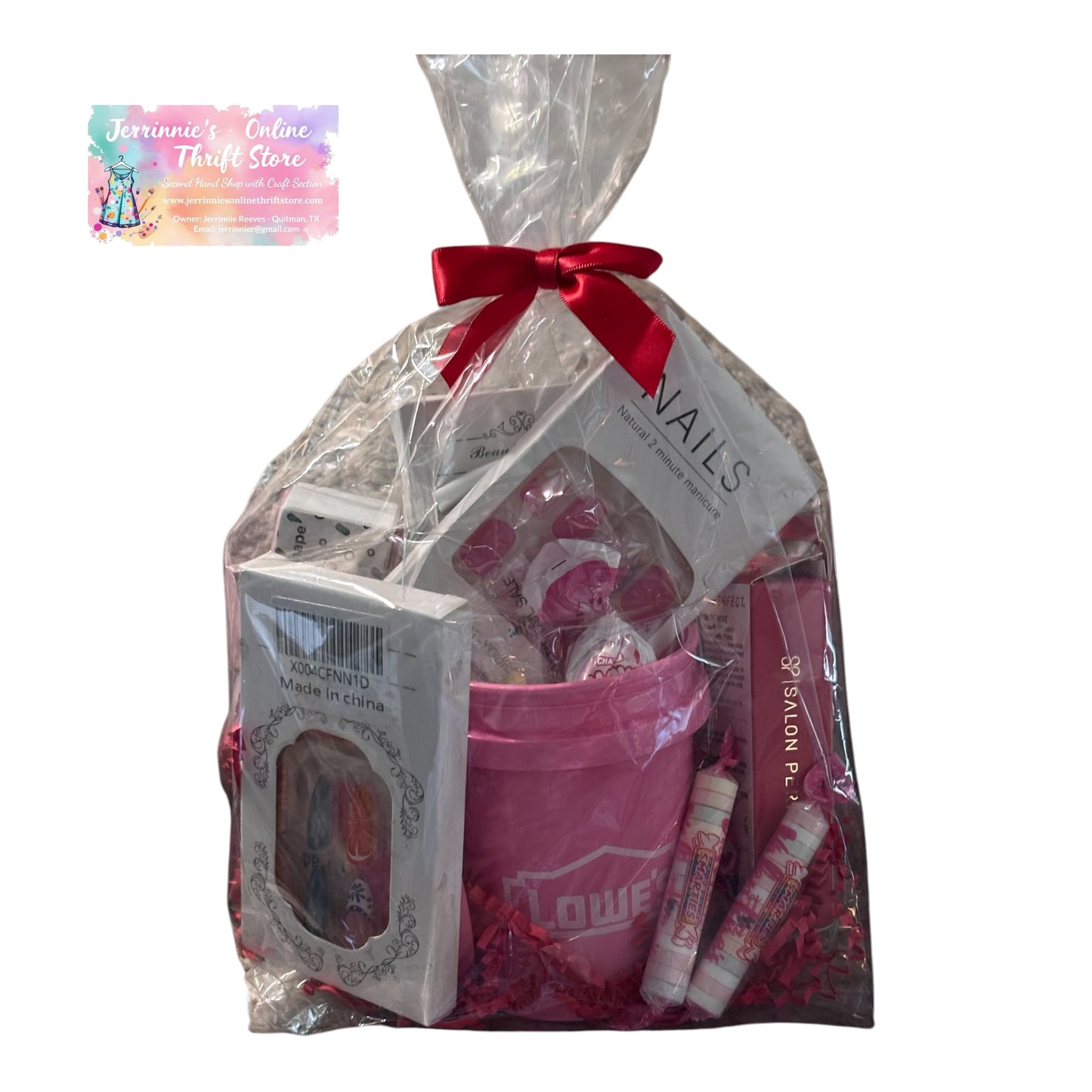 Pink Nail & Beauty Gift Basket Bundle