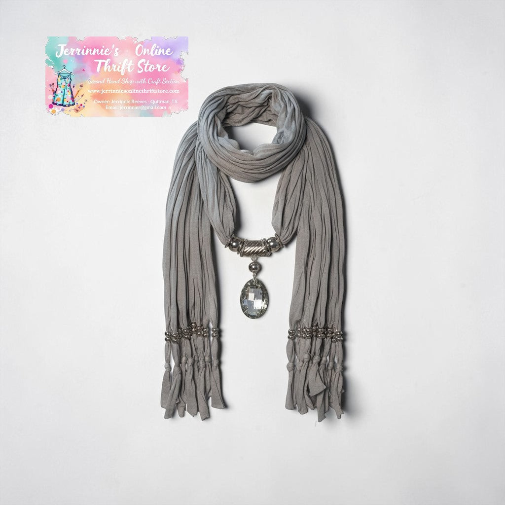 Luxury Divas Long Crinkled Jewelry Scarf