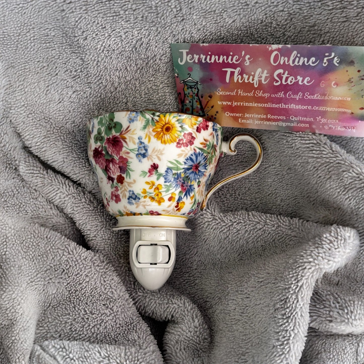 Aynsley Chintz Floral Tea Cup Night Light