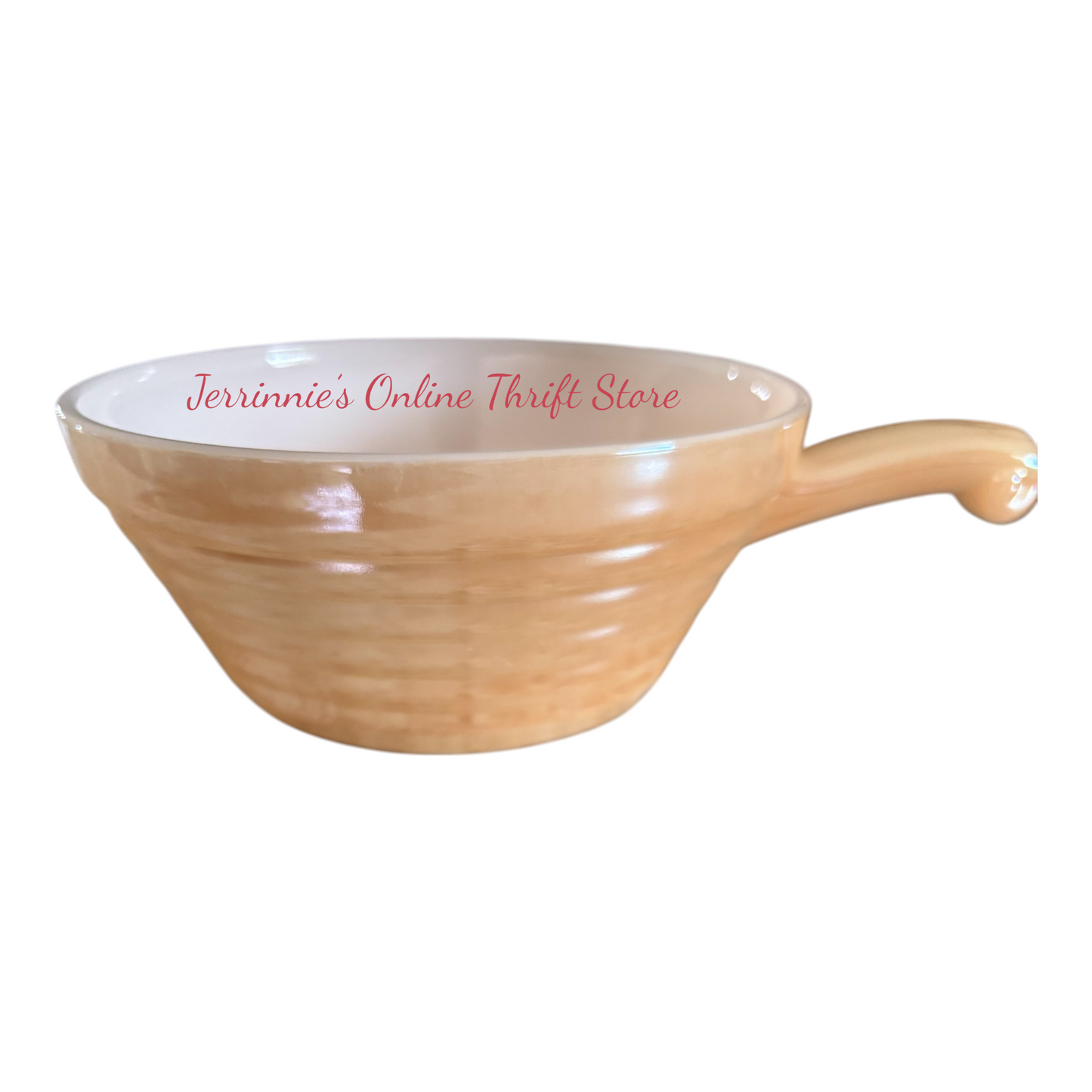 Fire King Peach Luster Swirl Bowl