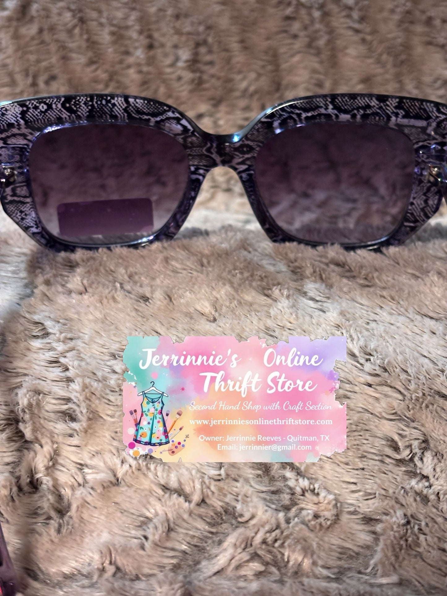 Betsey Johnson Oversized Sunglasses with Snakeskin Pattern