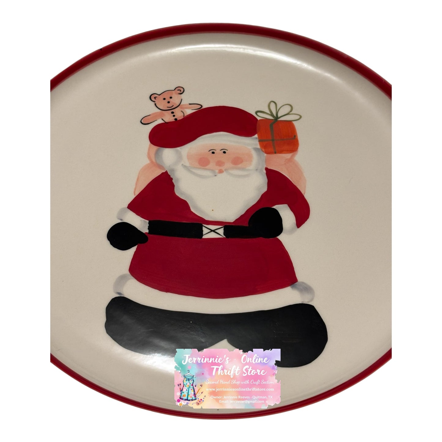 Le Gourmet Chef Over Sized Plate with Santa