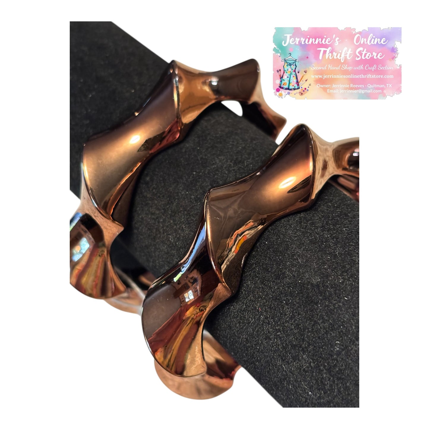 Women Bronze Finish Bangle Bracelet Lot of 2
