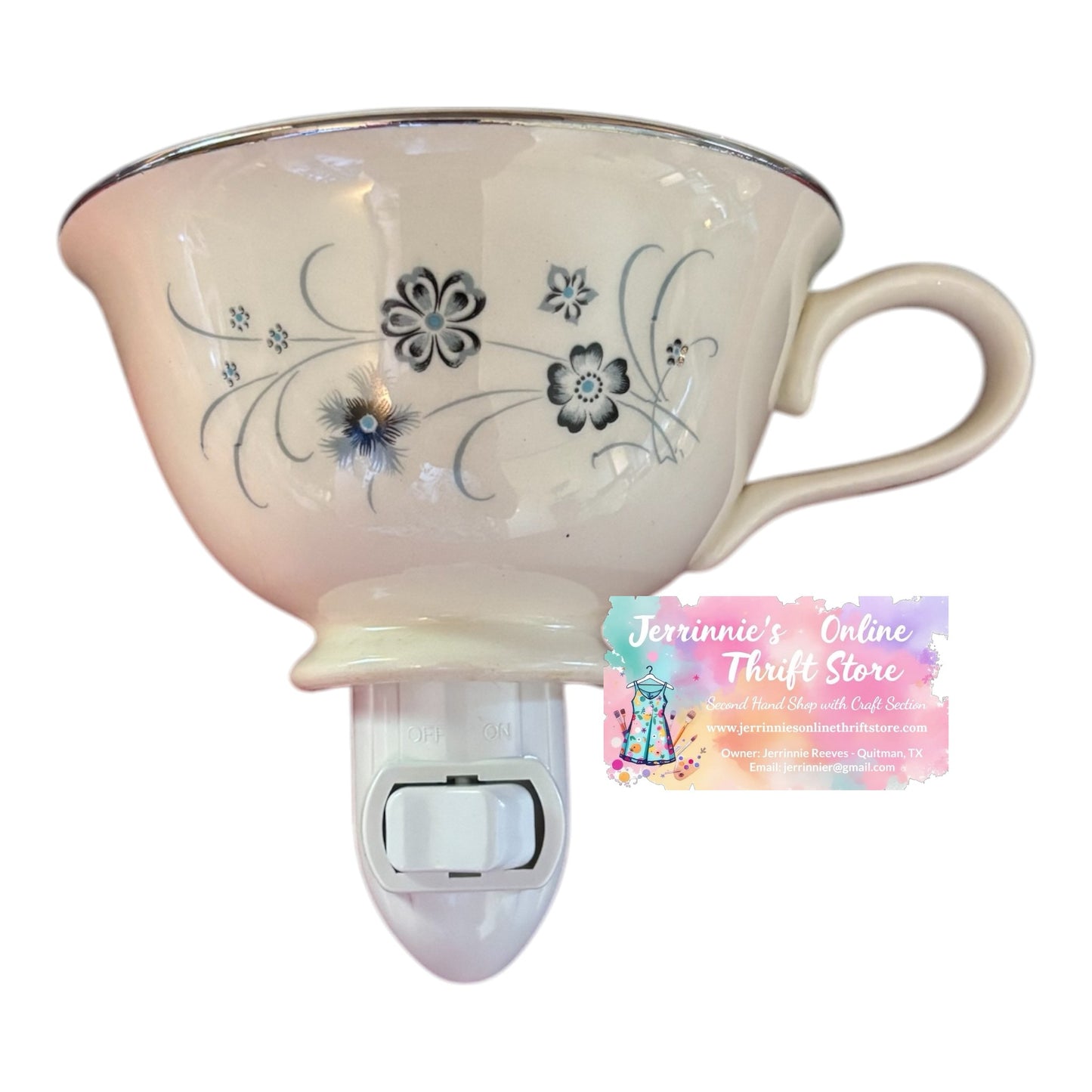 Vintage Taylor Smith Silver Tea Cup Night Light